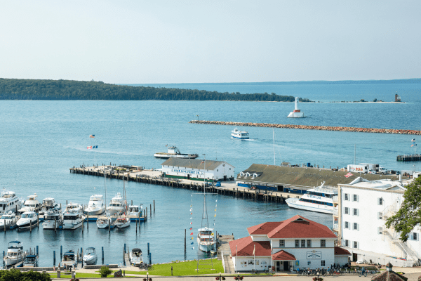 The port of Mackinac Island in Michigan