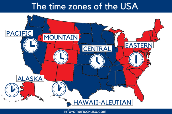 Time Zones Of The USA America In 24 Hours